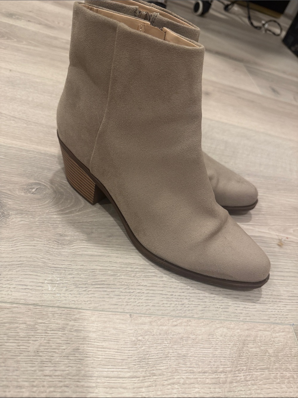 bp Taupe Suede Ankle Booties
